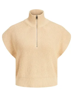 JJXX Pullover & Sweatshirts*JXFLORENCE TWIST HALF ZIP VEST KNIT SN Beige