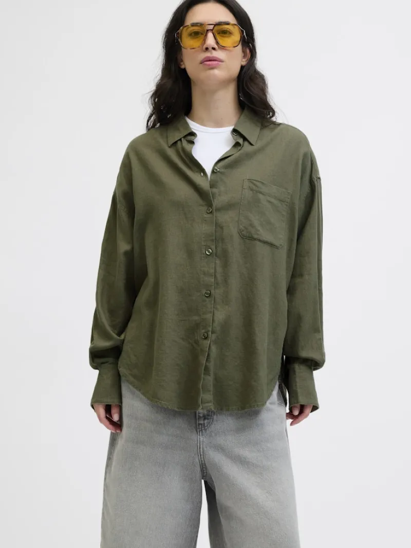 JJXX Blusen*JXJAMIE BREEZE SUMMER LS SHIRT WVN SN Dusty Olive
