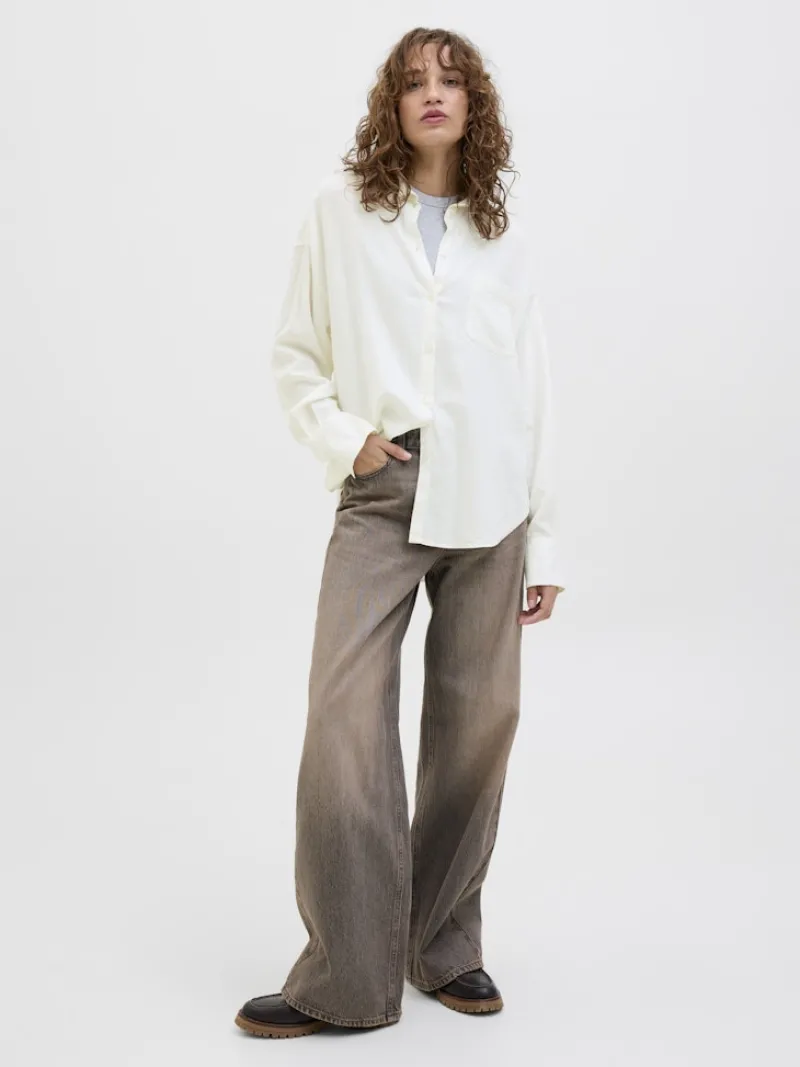 JJXX Blusen*JXJAMIE BREEZE SUMMER LS SHIRT WVN SN blanc de blanc