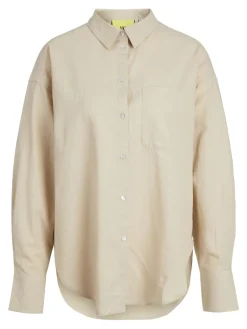 JJXX Blusen*JXJAMIE LS RLX LINEN BLEND SHIRT WVN SN Cement