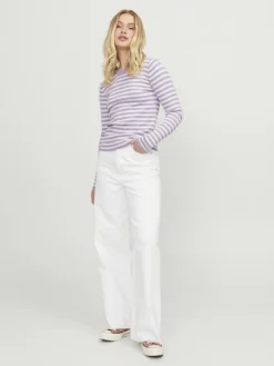 JJXX Pullover & Sweatshirts*JXJODI TIGHT STRIPE CREW NECK KNIT NOOS lilac breeze