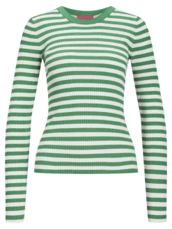 JJXX Pullover & Sweatshirts*JXJODI TIGHT STRIPE CREW NECK KNIT NOOS medium green