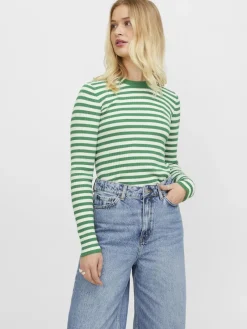 JJXX Pullover & Sweatshirts*JXJODI TIGHT STRIPE CREW NECK KNIT NOOS medium green