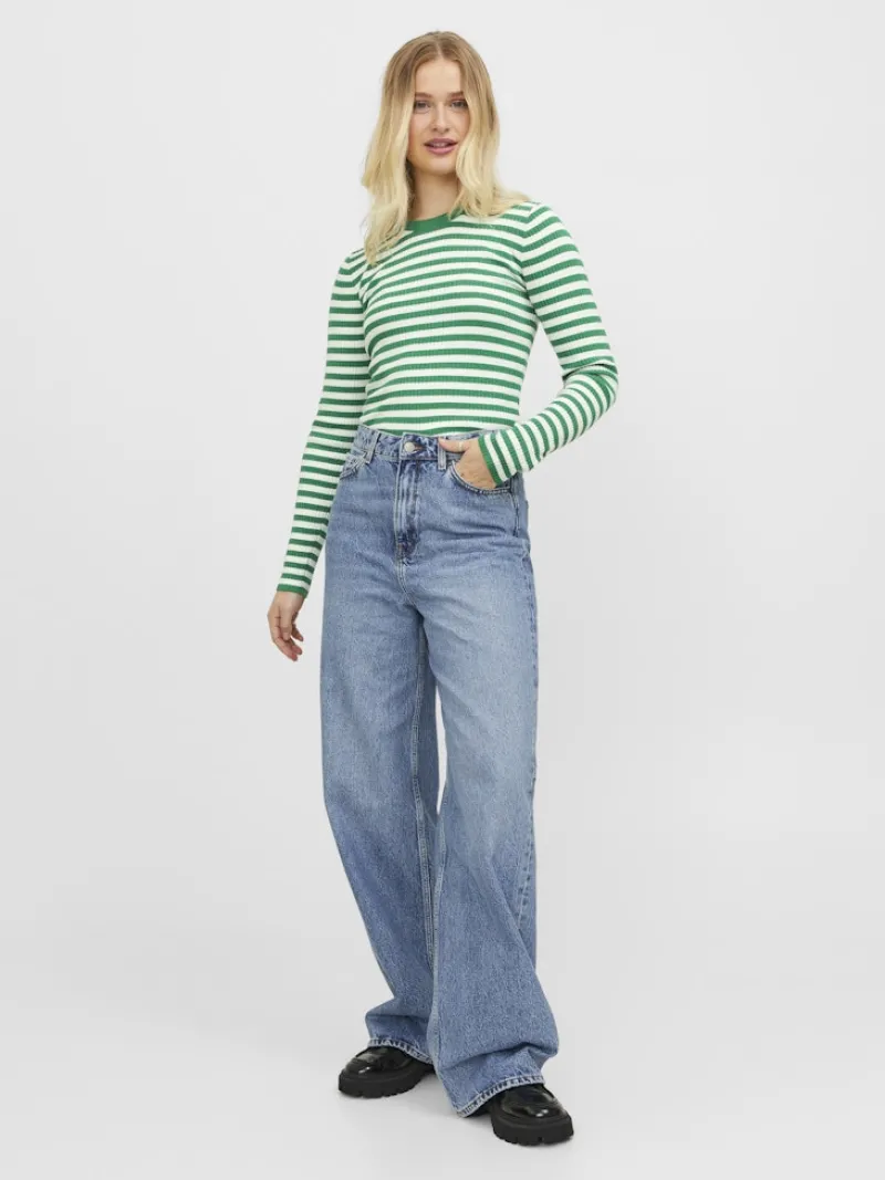 JJXX Pullover & Sweatshirts*JXJODI TIGHT STRIPE CREW NECK KNIT NOOS medium green