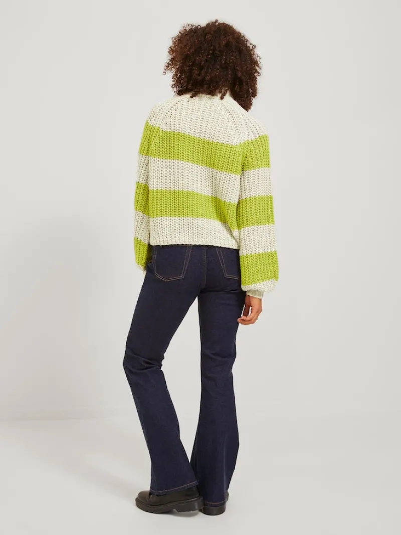 JJXX Pullover & Sweatshirts*JXKELVY CHUNKY STRIPE HIGH NECK KNIT SN bone white