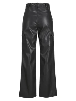 JJXX Hosen*JXKENYA FAUX LEATHER CARGO PANTS Black