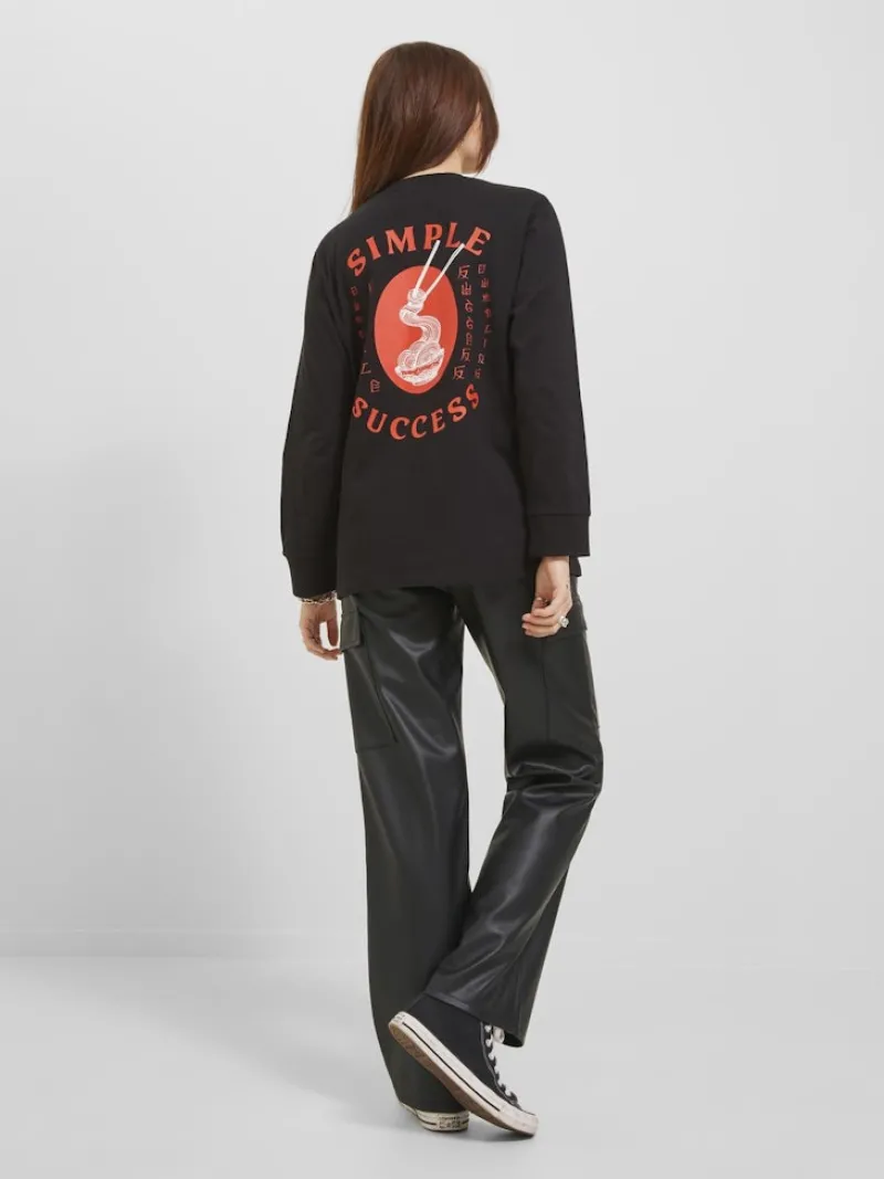 JJXX Hosen*JXKENYA FAUX LEATHER CARGO PANTS Black