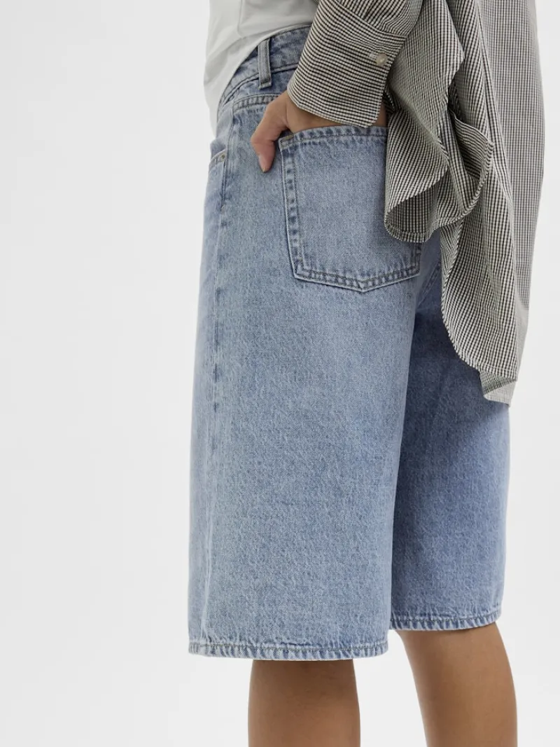 JJXX Shorts*JXLAURA LONG MW DENIM SHORTS DNM SN Light Blue Denim