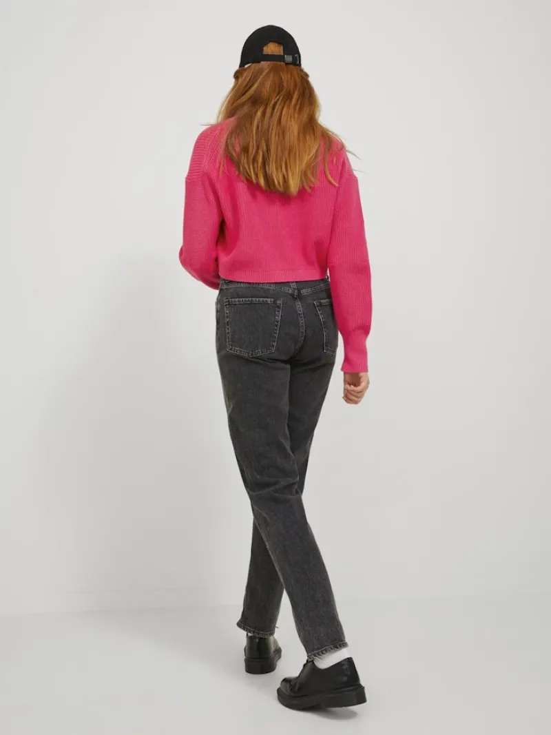 JJXX Pullover & Sweatshirts*JXLIV TWIST CROP HIGH NECK KNIT Raspberry Sorbet