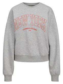 JJXX Pullover & Sweatshirts*JXMERLE RLX SHORT LS CREW SWT LN light grey melange1