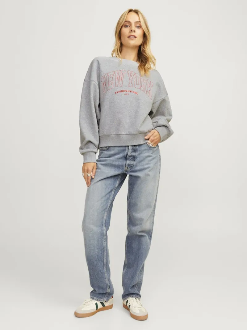 JJXX Pullover & Sweatshirts*JXMERLE RLX SHORT LS CREW SWT LN light grey melange1