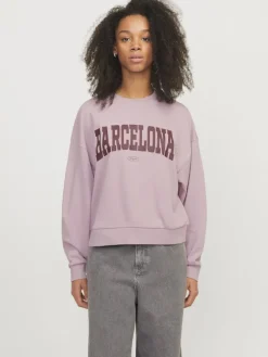 JJXX Pullover & Sweatshirts*JXMERLE SPRING RLX SHORT LS CREW SWT LN mauve shadows