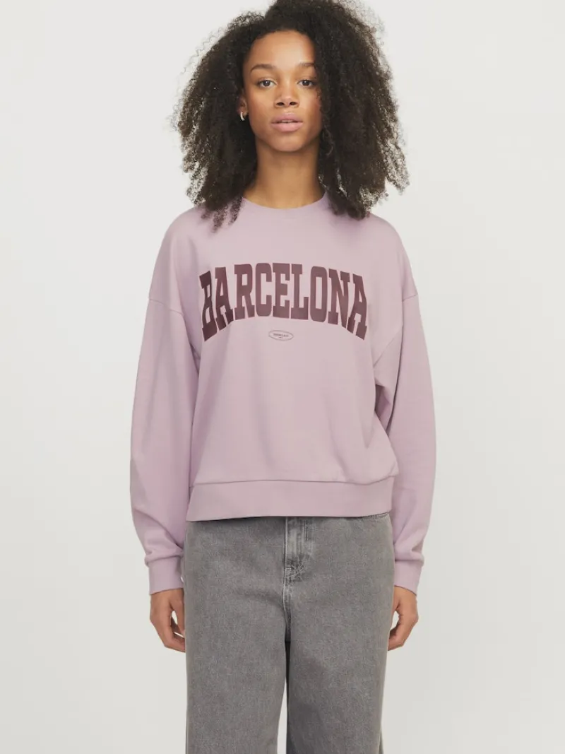 JJXX Pullover & Sweatshirts*JXMERLE SPRING RLX SHORT LS CREW SWT LN mauve shadows