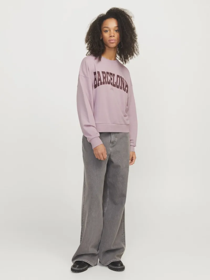 JJXX Pullover & Sweatshirts*JXMERLE SPRING RLX SHORT LS CREW SWT LN mauve shadows