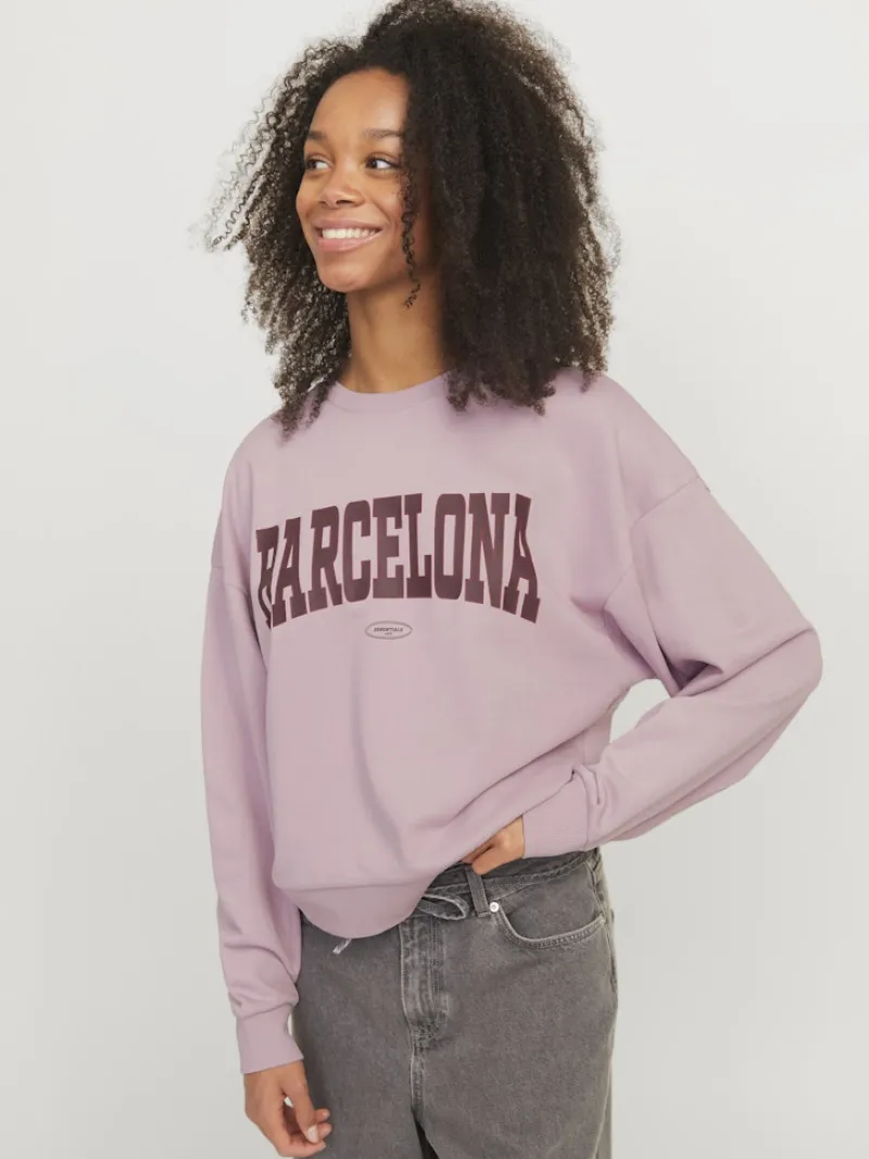 JJXX Pullover & Sweatshirts*JXMERLE SPRING RLX SHORT LS CREW SWT LN mauve shadows