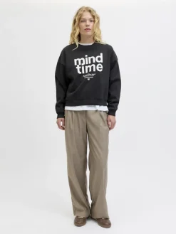 JJXX Pullover & Sweatshirts*JXMIMI RLX LS PRINT CREW SWT Black