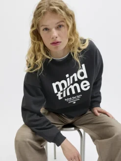 JJXX Pullover & Sweatshirts*JXMIMI RLX LS PRINT CREW SWT Black