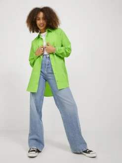 JJXX Blusen*JXMISSION LS OVERSIZE SHIRT NOOS green flash