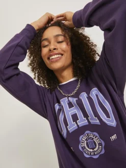 JJXX Pullover & Sweatshirts*JXOHIO RLX LS CREW SWT purple velvet