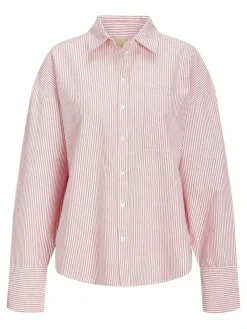 JJXX Blusen*JXSIVA OXFORD LS SHIRT WVN Fiery Red