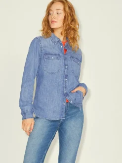 JJXX Blusen*JXSOPHI LS DENIM SHIRT NOOS Medium Blue Denim