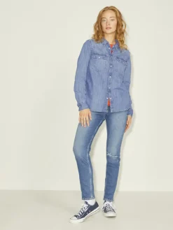 JJXX Blusen*JXSOPHI LS DENIM SHIRT NOOS Medium Blue Denim