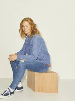 JJXX Blusen*JXSOPHI LS DENIM SHIRT NOOS Medium Blue Denim