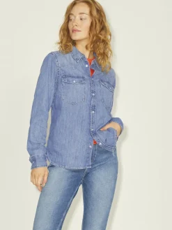 JJXX Blusen*JXSOPHI LS DENIM SHIRT NOOS Medium Blue Denim