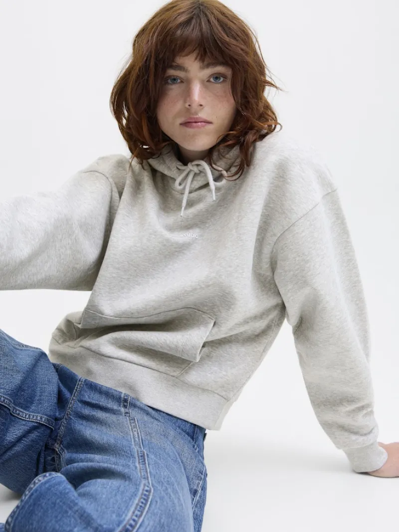 JJXX Pullover & Sweatshirts*JXSTUDIO VESTERBRO LS RLX HOOD SWT NOOS Light Grey Melange