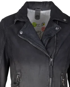 Gipsy Jacken*KANDY LAMOV - Lederjacke dusty blue DustyBlue