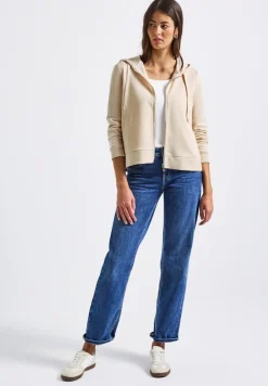 Street One Pullover & Sweatshirts*Kapuzenjacke mit Dekotape tusk cream