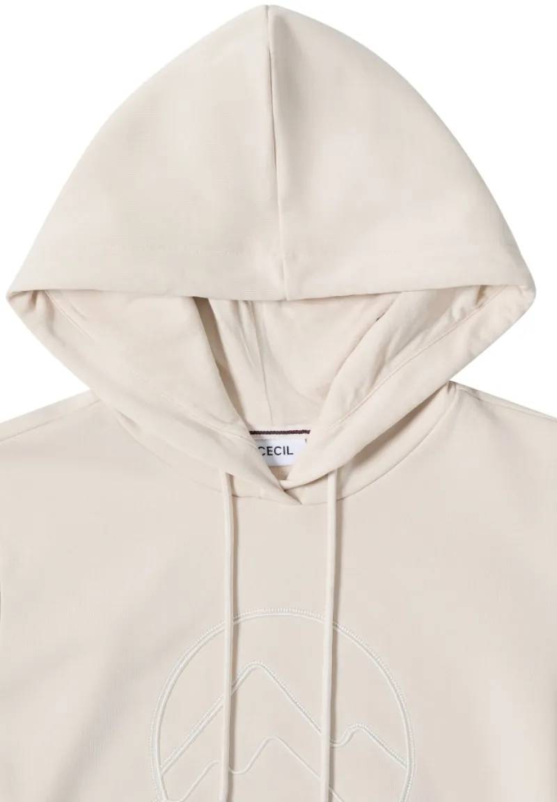 Cecil Shirts*Kapuzenshirt mit Stickerei light greige