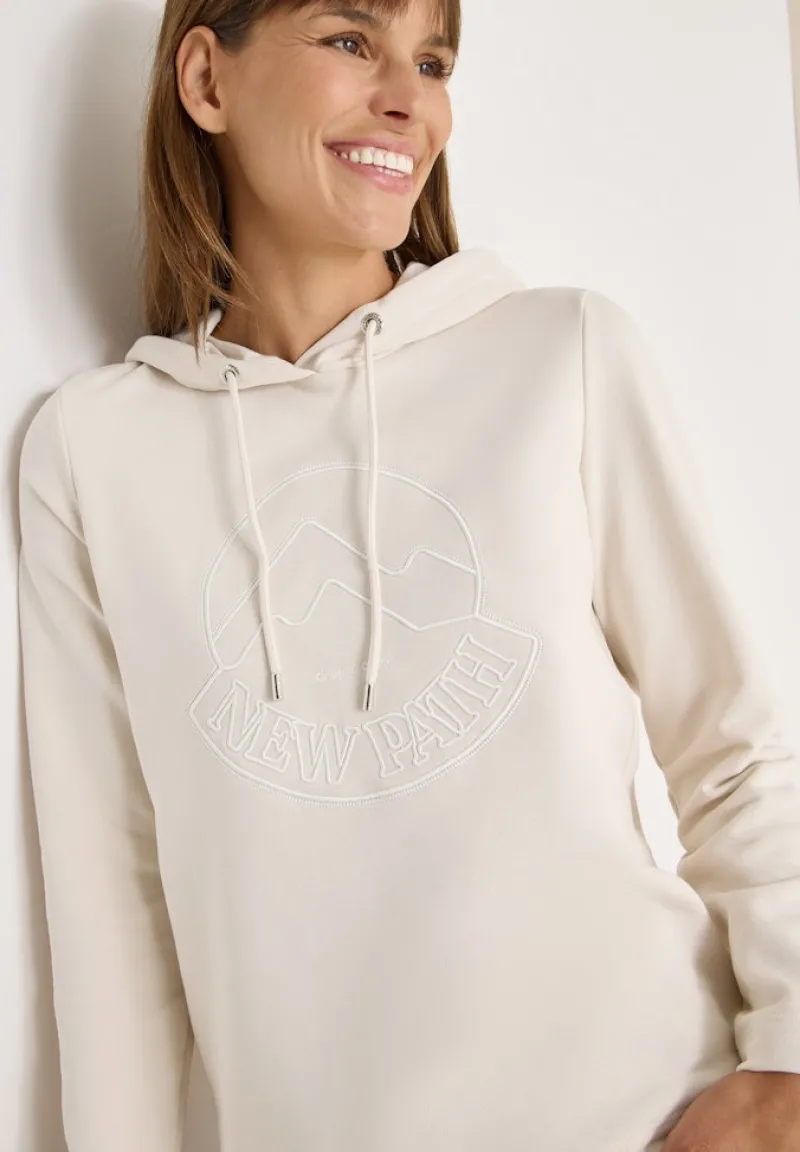 Cecil Shirts*Kapuzenshirt mit Stickerei light greige