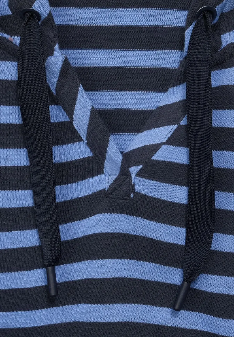Cecil Shirts*Kapuzenshirt mit Streifen deep blue