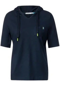 Cecil Shirts*Kapuzenshirt mit Struktur deep blue
