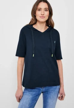 Cecil Shirts*Kapuzenshirt mit Struktur deep blue