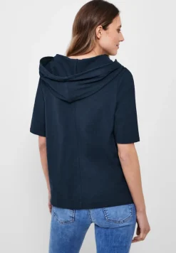 Cecil Shirts*Kapuzenshirt mit Struktur deep blue