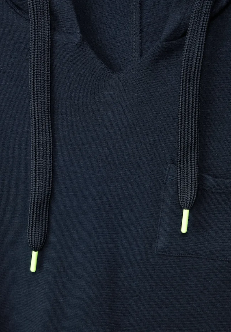 Cecil Shirts*Kapuzenshirt mit Struktur deep blue