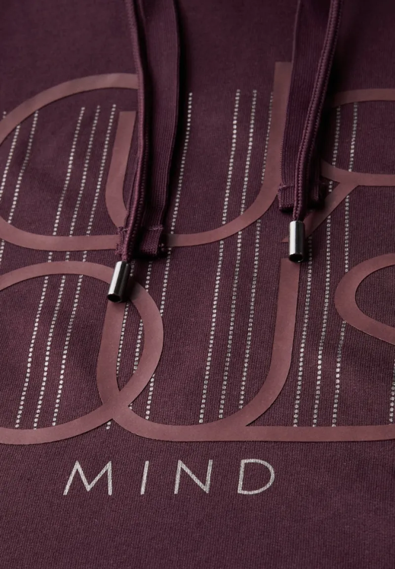 Cecil Shirts*Kapuzenshirt mit Wording mulberry red