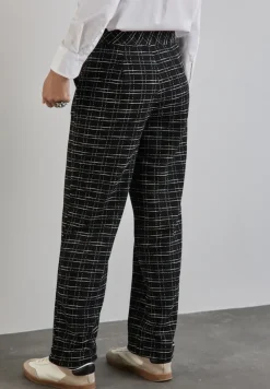 Street One Hosen*Karierte Bouclé Hose Black