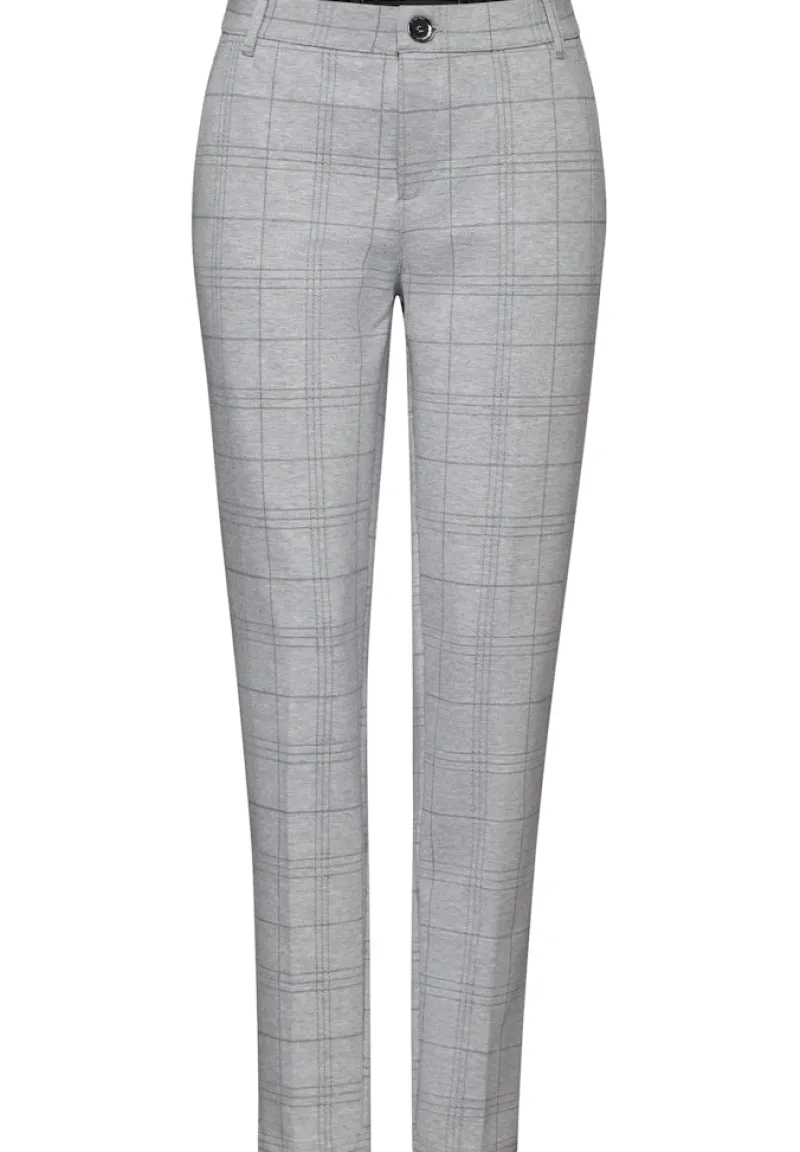 Street One Hosen*Karierte Chino heather grey mel.