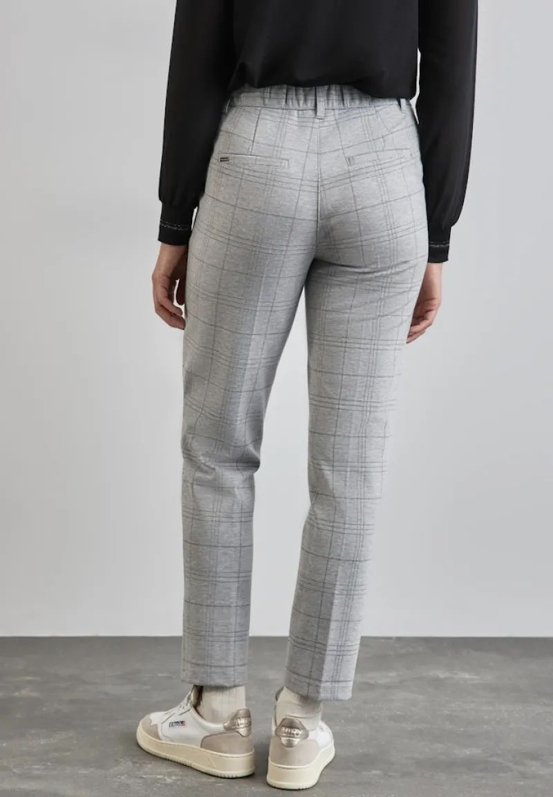 Street One Hosen*Karierte Chino heather grey mel.