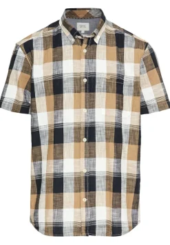 Camel Active Hemden|Big Boys*Kariertes Kurzarmhemd aus reiner Baumwolle wood