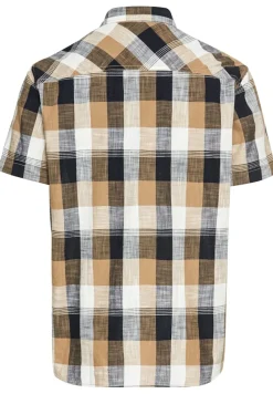 Camel Active Hemden|Big Boys*Kariertes Kurzarmhemd aus reiner Baumwolle wood