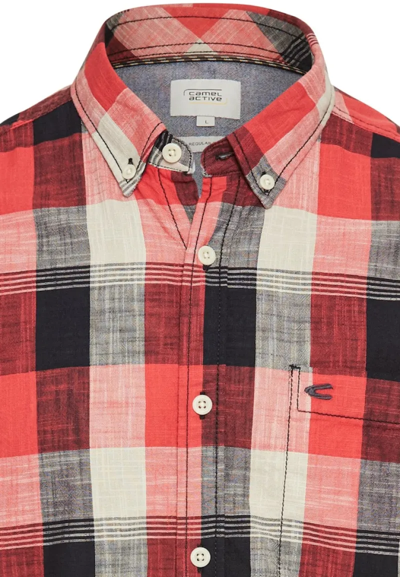 Camel Active Hemden|Big Boys*Kariertes Kurzarmhemd aus reiner Baumwolle Dark Navy