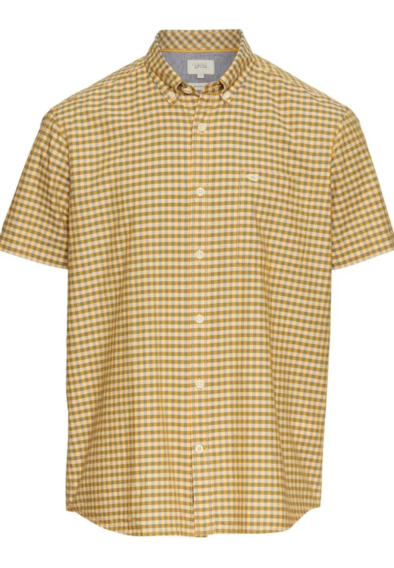 Camel Active Hemden|Big Boys*Kariertes Kurzarmhemd aus Baumwolle sunflower
