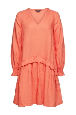 Esprit Kleider*Kleid aus 100% Leinen coral orange