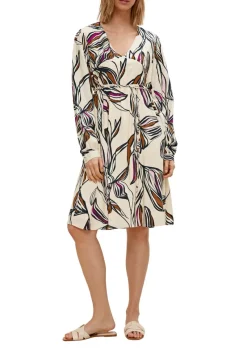 Comma Kleider*Kleid mit Allover-Print Beige