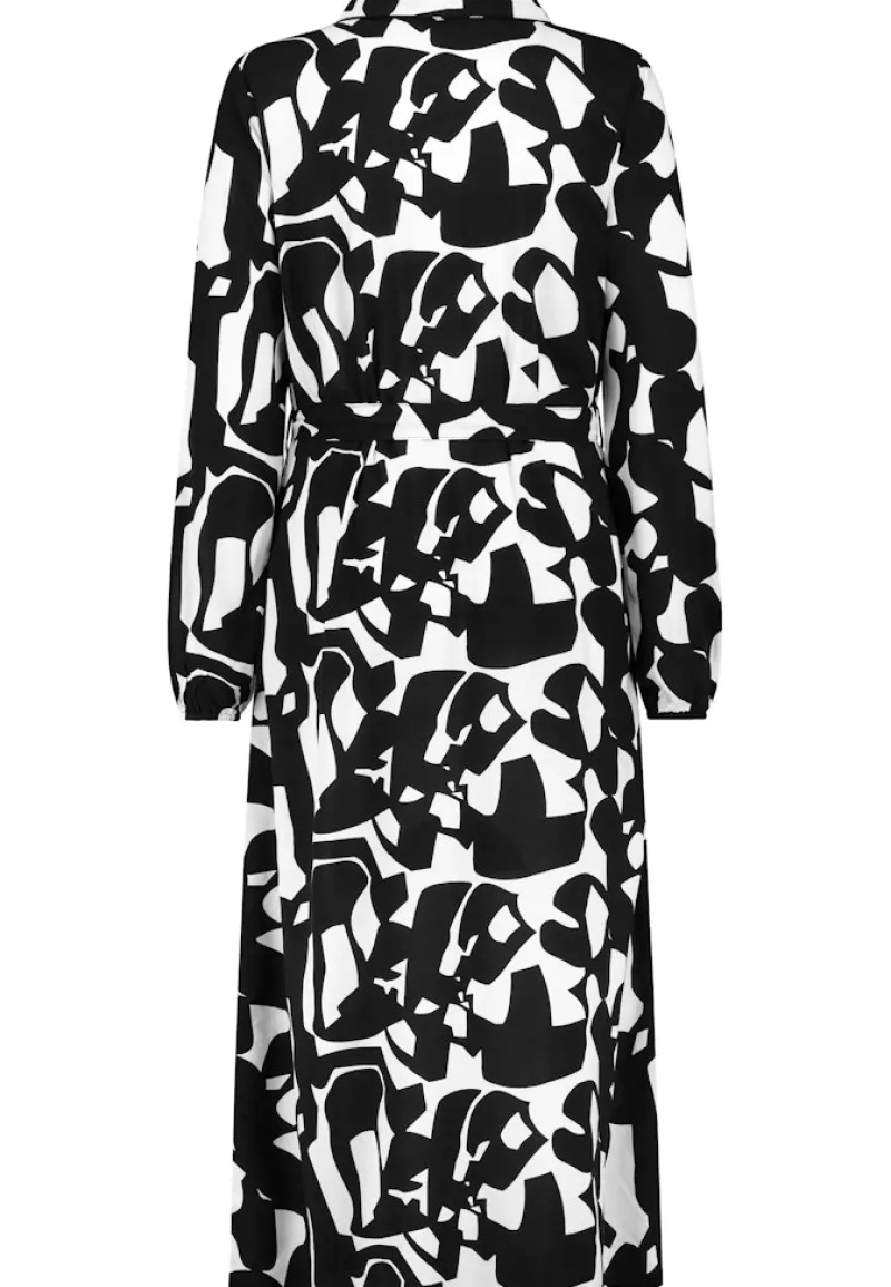 Eight 2 Nine Kleider*Kleid mit Bindegürtel graphics: black-offwhite