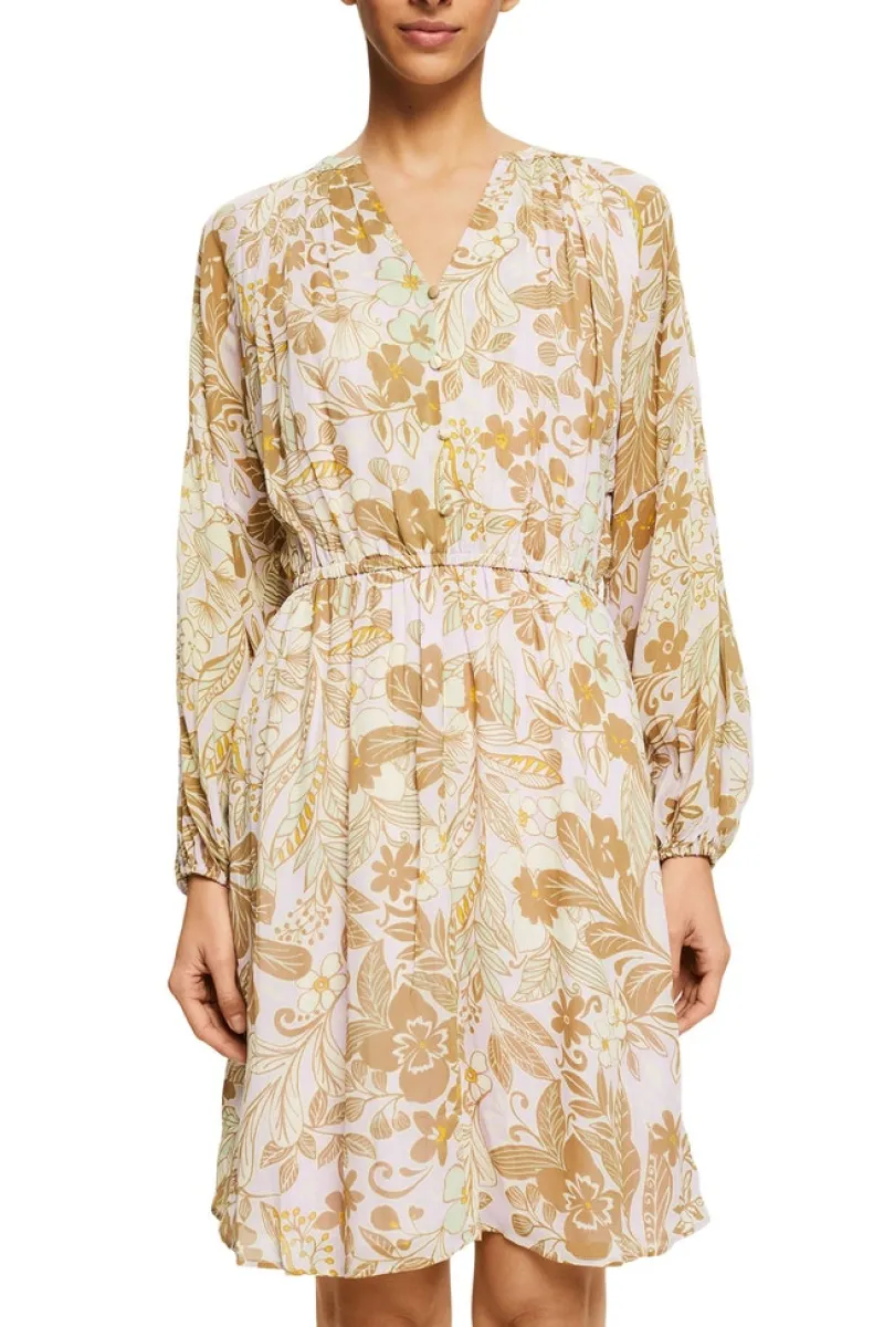 Esprit Kleider*Kleid mit floralem Print Beige